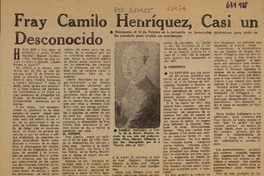 Fray Camilo Henríquez, casi un desconocido.  [artículo]