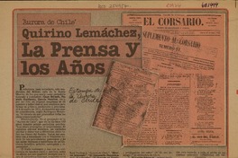 Quirino Lemáchez, la prensa y los años  [artículo] Juan de Almonacid.