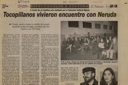 Tocopillanos vivieron encuentro con Neruda.  [artículo]