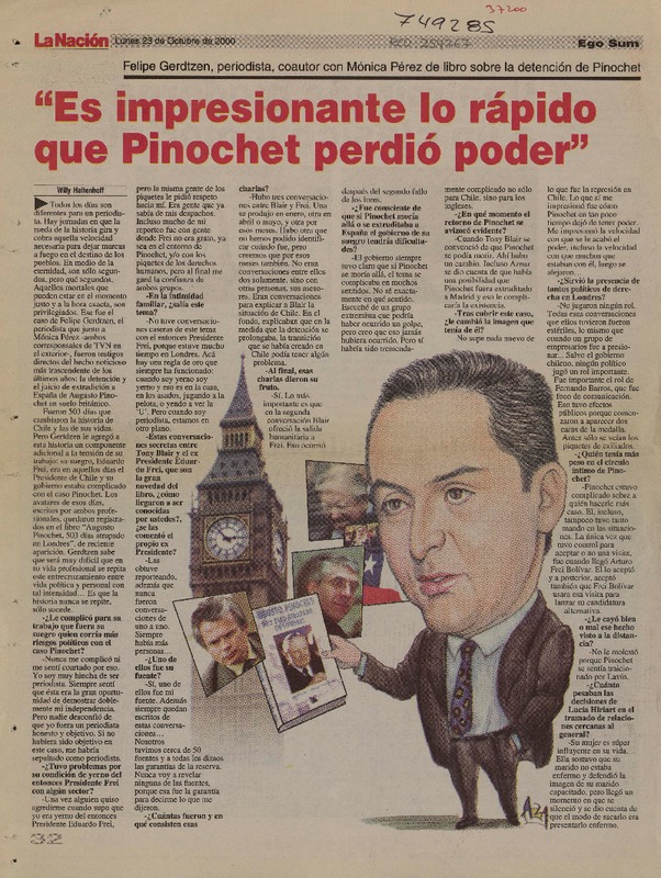 Es impresionante lo rápido que Pinochet perdió poder": [entrevistas] [artículo] Willy Haltenhoff.