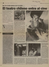 El teatro chileno entra al cine  [artículo] Leopoldo Pulgar I.