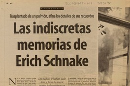 Las indiscretas memorias de Erich Schanck [entrevistas] [artículo] : Margarita Serrano.