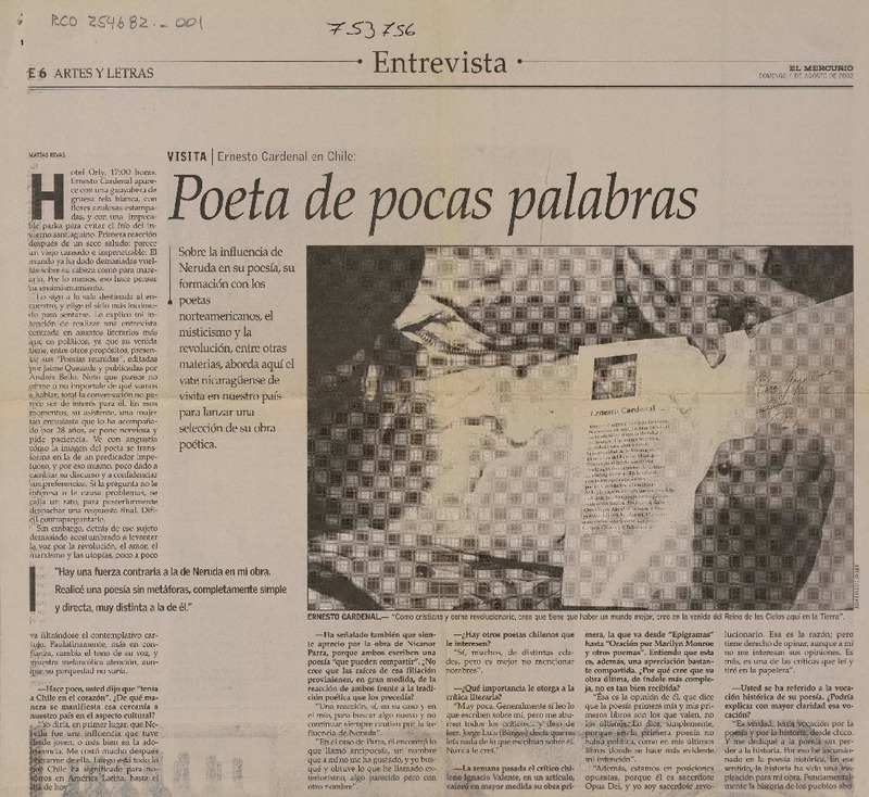 Poetas de pocas palabras [entrevistas] [artículo] : Matías Rivas.
