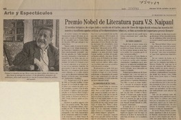 Premio Nobel Literatura para V. S. Naipaul.  [artículo]