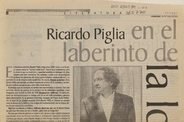 Ricardio Piglia en el laberinto de la locura  [artículo] Iván Quezada E.
