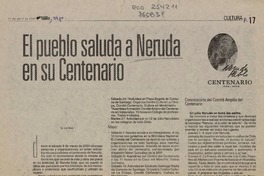 El pueblo saluda a Neruda en su centenario  [artículo] José Osorio.
