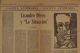 Lisandro otero y "la situación"  [artículo] Manuel Rojas.