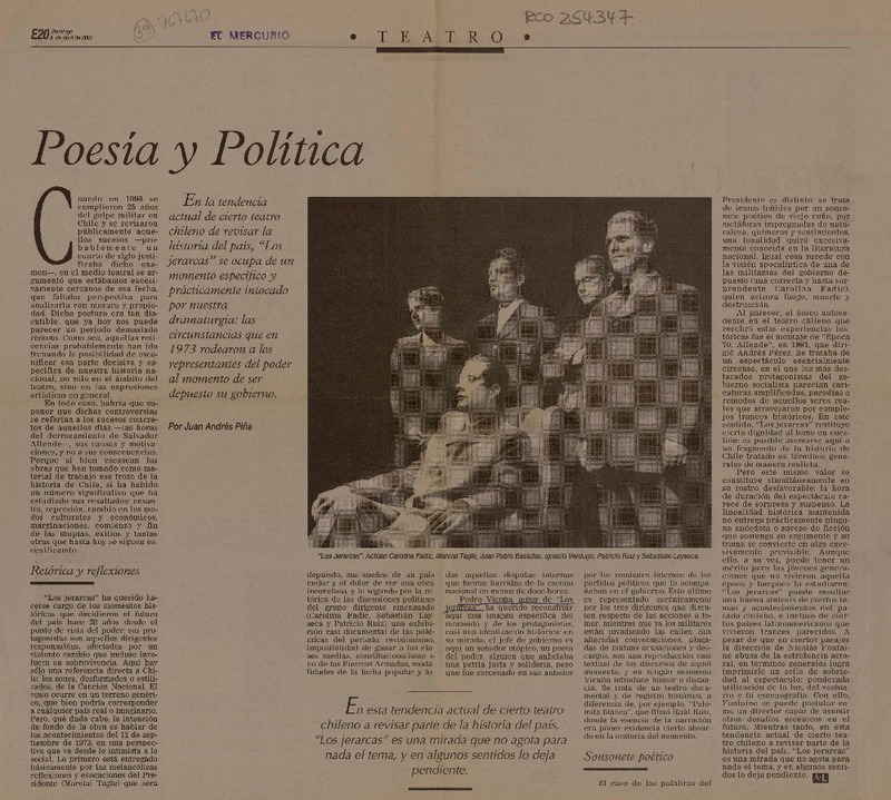 Poesía y política  [artículo] Juan Andrés Piña.