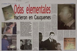 Odas elementales nacieron en Cauquenes  [artículo] Iván Gajardo.