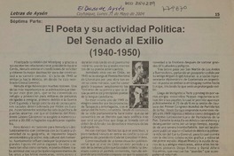 El poeta y su actividad política: del Senado al Exilio (1940-1950).  [artículo]