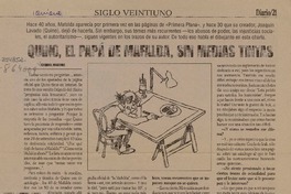 Quino, el papá de Mafalda, sin medias tintas  [artículo] Ezequiel Martínez.
