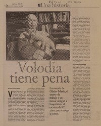Volodia tiene pena  [artículo] Isabel Alvarez Cavieres.