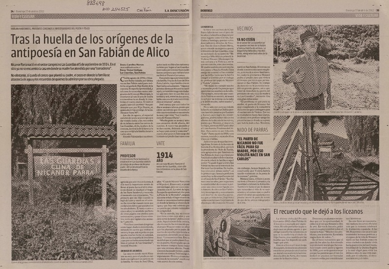 Tras la huella de los orígenes de la antipoesía en San Fabián de Alico  [artículo] Carolina Marcos.