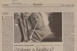 ¿Valores o bioética?  [artículo] Hernán Corral Talciani.