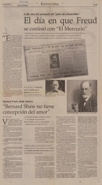 El día en que Freud se confesó con "El Mercurio"  [artículo] Matías Bakit.