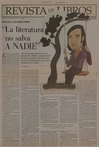 La literatura no salva a nadie (entrevista)  [artículo] María Teresa cárdenas.