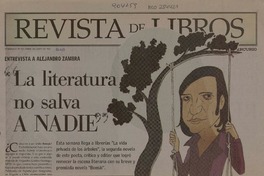 La literatura no salva a nadie (entrevista)  [artículo] María Teresa cárdenas.