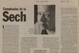 Cumpleaños de la Sech (entrevista)  [artículo] Hernán Soto.