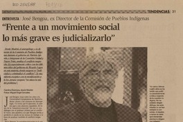 "Frente a un movimiento social lo más grave es judicializarlo" (entrevistas)  [artículo]Carolina Espinoza.