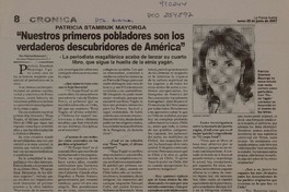 "Nuestros primero pobladores son los verdaderos descubridores de América" (entrevista)  [artículo] Marisol Retamales G.