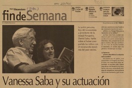 Vanessa Saba y su actuación con Vargas Llosa: "lo haría de nuevo"  [artículo]Claudia Valenzuela.