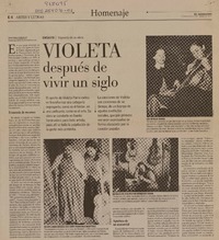 Violeta después de vivir un siglo  [artículo] Juan Pablo González.