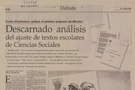 Descarnado análisis del ajuste de textos escolares de Ciencias Sociales  [artículo] María Teresa Anguita, Mariela Herrera y Fernando Vial.