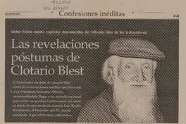 Las revelaciones póstumas de Clotario Blest  [artículo] Víctor Farías.