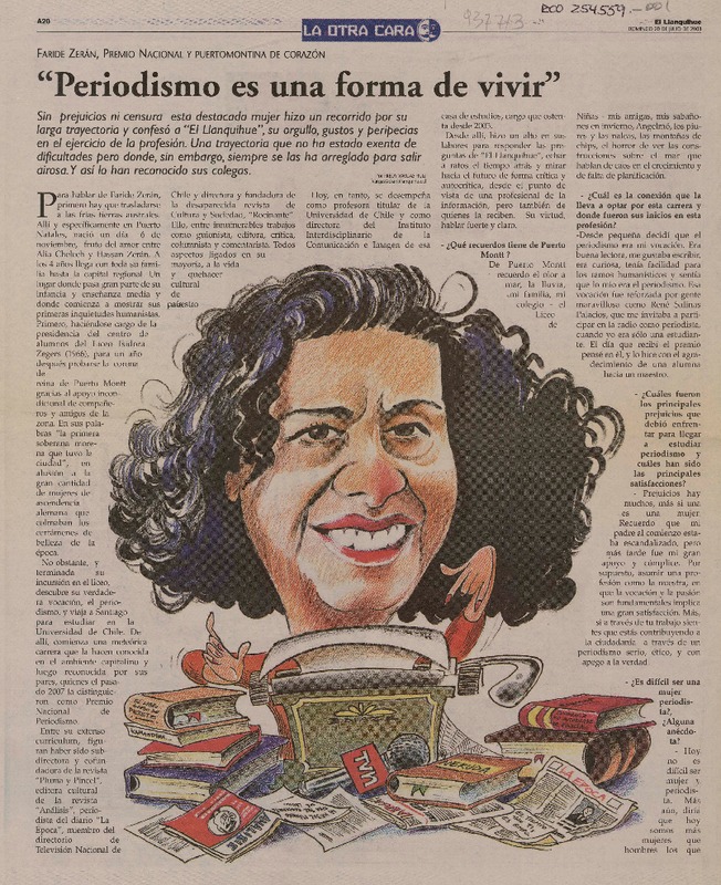 "Periodismo es una forma de vivir" (entrevista)  [artículo]Fredy Vargas Ruiz.
