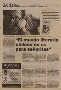 "El mundo literario chileno no es para señoritas" (entrevista)  [artículo]Javier García.