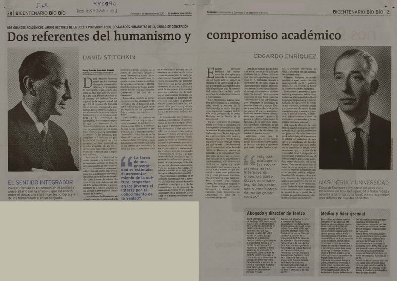 Dos referentes del humanismo y compromiso académico  [artículo] Danny Gonzalo Monsálvez Araneda.