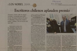 Escritores chilenos aplauden premio  [artículo].