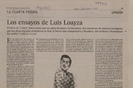 Los ensayos de Luis Loayza  [artículo] Mario Vargas Llosa.