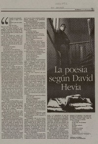 La poesía según David Hevia  [artículo] Fernando Quilodrán.