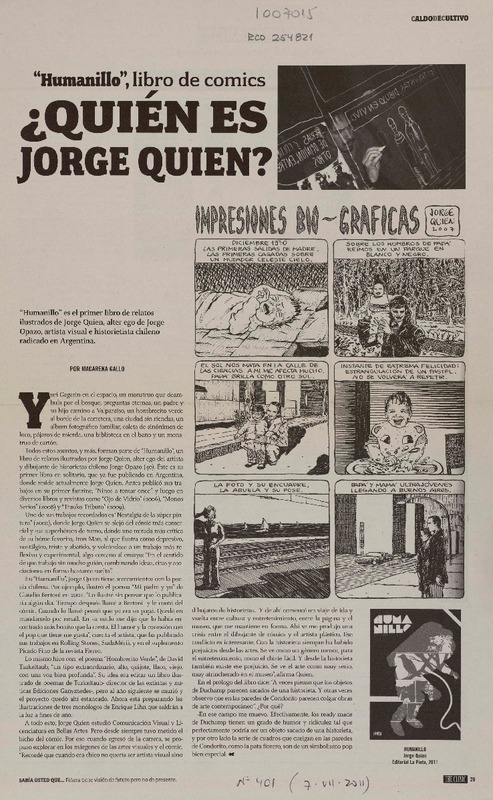 ¿Quién es Jorge Quién?  [artículo] Macarena Gallo.