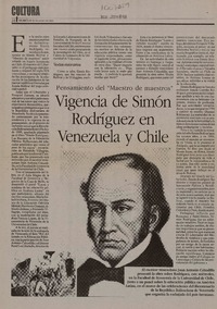 Vigencia de Simón Rodríguez en Venezuela y Chile  [artículo].
