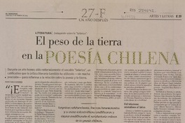 El peso de la tierra en la poesía chilena  [artículo] Pedro Pablo Guerrero.