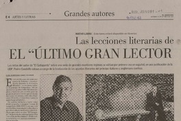 Las lecciones literarias de Tomasi di Lampedusa, el ùltimo gran lector europeo  [artículo] Elena Irarràzabal.