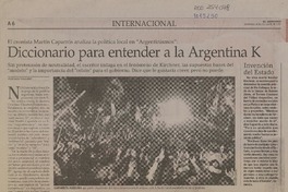 Diccionario para entender a la argentina K  [artículo] Jean Palou Egoaguirre.