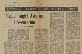 Miguel Ángel Asturias: Presentación  [artículo] Augusto Monterroso.