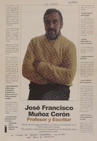 Josè Francisco Muñoz Seròn, profesor y escritor (entrevista)  [artículo]