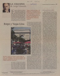 Borges y Vargas Llosa  [artículo] Jorge Edwards.
