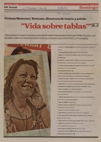 "Vida sobre tablas" (entrevista)  [artículo] Carolina Marcos Chavarrìa.