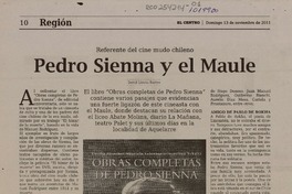 Pedro Sienna y el Maule  [artículo] David Lizana Barros.
