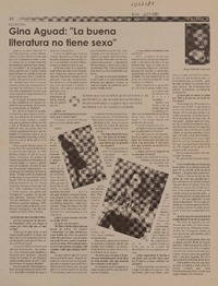"La buena literatura no tiene sexo" (entrevista)  [artículo] Jorge Abasolo Aravena.