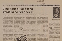 "La buena literatura no tiene sexo" (entrevista)  [artículo] Jorge Abasolo Aravena.