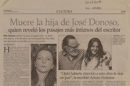 Muere la hija de José Donoso, quien reveló los pasajes más íntimos del escritor  [artículo] Constanza Rojas V.
