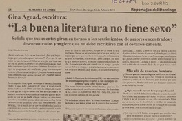 "La buena literatura no tiene sexo" (entrevista)  [artículo] Jorge Abasolo Aravena .