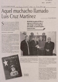 Aquel muchacho llamado Luis Cruz Martínez  [artículo] Juan Pablo Jiménez.