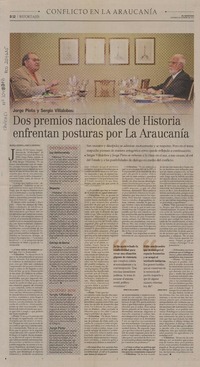 Dos premios nacionales de historia enfrentan posturas por La Araucanía  [artículo] Mariela Herrera y Renata Fernández.